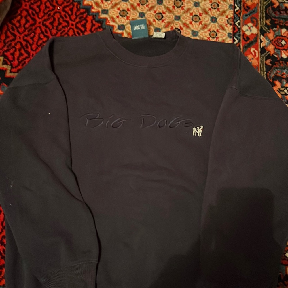 (Vintage) Navy Big Dogs Embroidered Crewneck